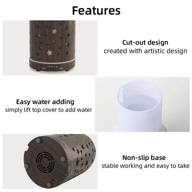 7 Color LED Ultrasonic Aromatherapy Diffuser with Auto Shutoff & Quiet Tech Humidifier Scent Oil Humidifier