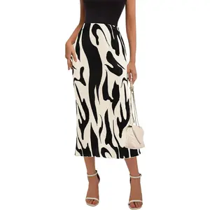 Women's 2026 Summer High Waist Graphic Print A Line Pleated Long Skirts for Women Trendy Plisse Midi Skirt(Gift)