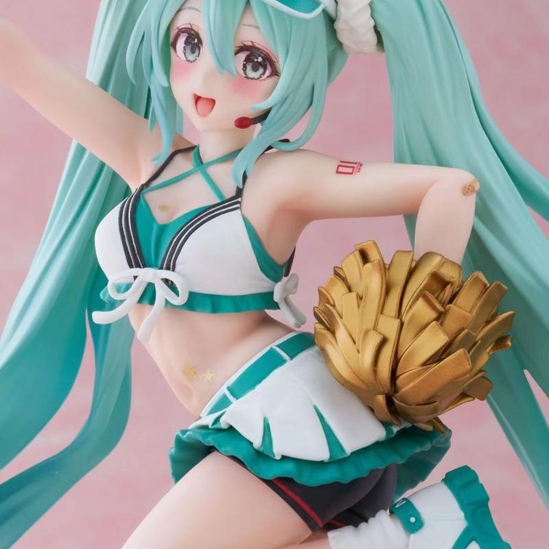 18cm Hatsune Miku Cheerleader Hat, Cute Anime PVC Figurine Action Figure Collectible Toy, Perfect Gift for Fans & Collectors, Decoration Figure