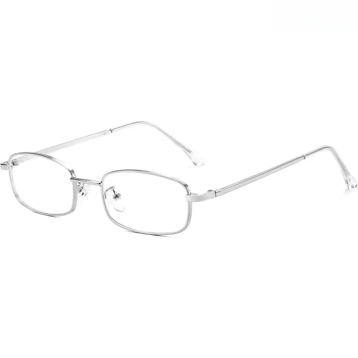 Female Y2K Vintage Fashion Geometric Frame Stylish Glasses - Metal Gold-Silver Rectangle Blue Light Glasses for Anti-Eyestrain, Office Computer Work, Cycling Leisure Use