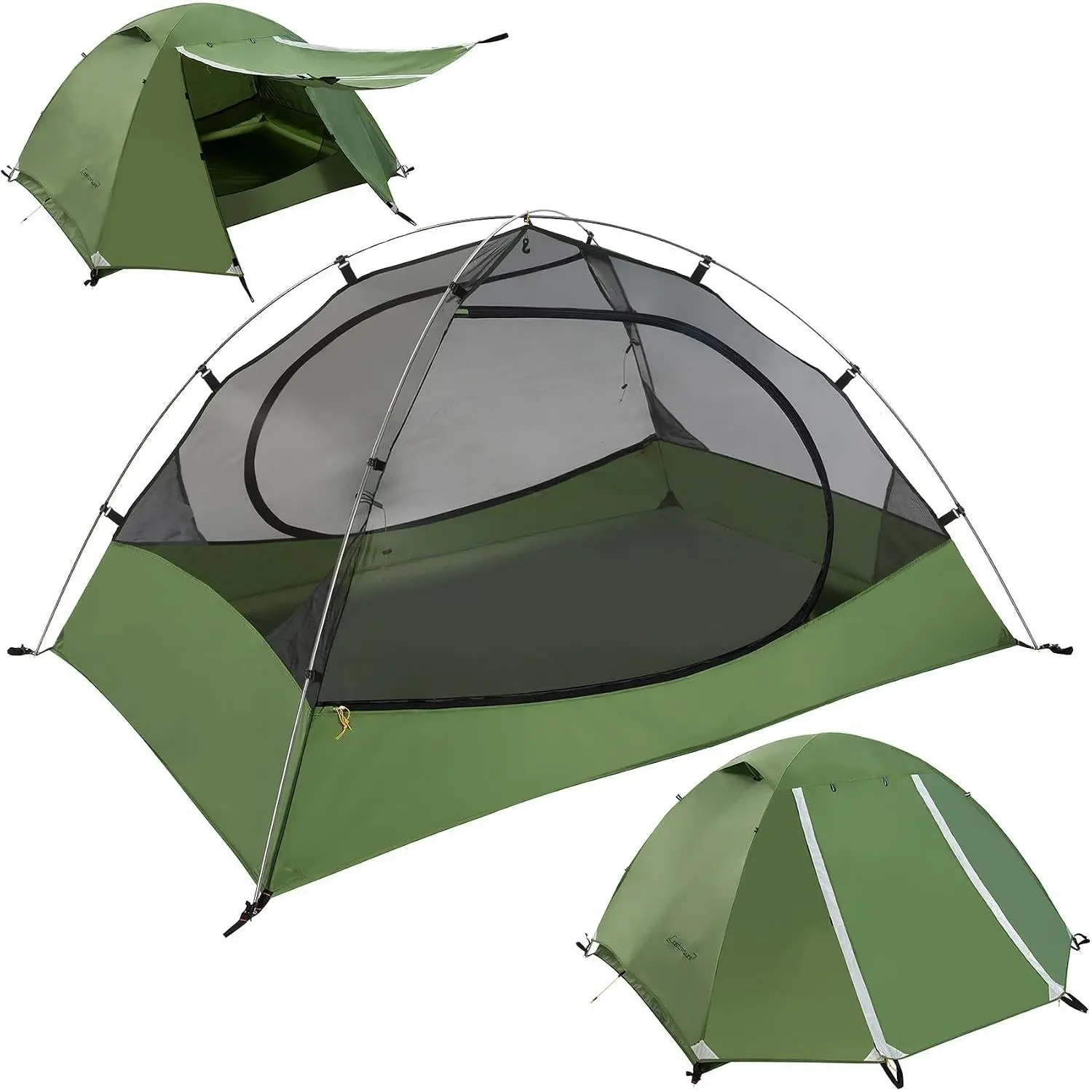 Lightweight Backpacking Tent - 1/1.5/2/3/4/6 Person Ultralight Waterproof Camping Tent, 3 Season Large Size Easy Setup Tent for Family, Outdoor, Hiking and Mountaineering