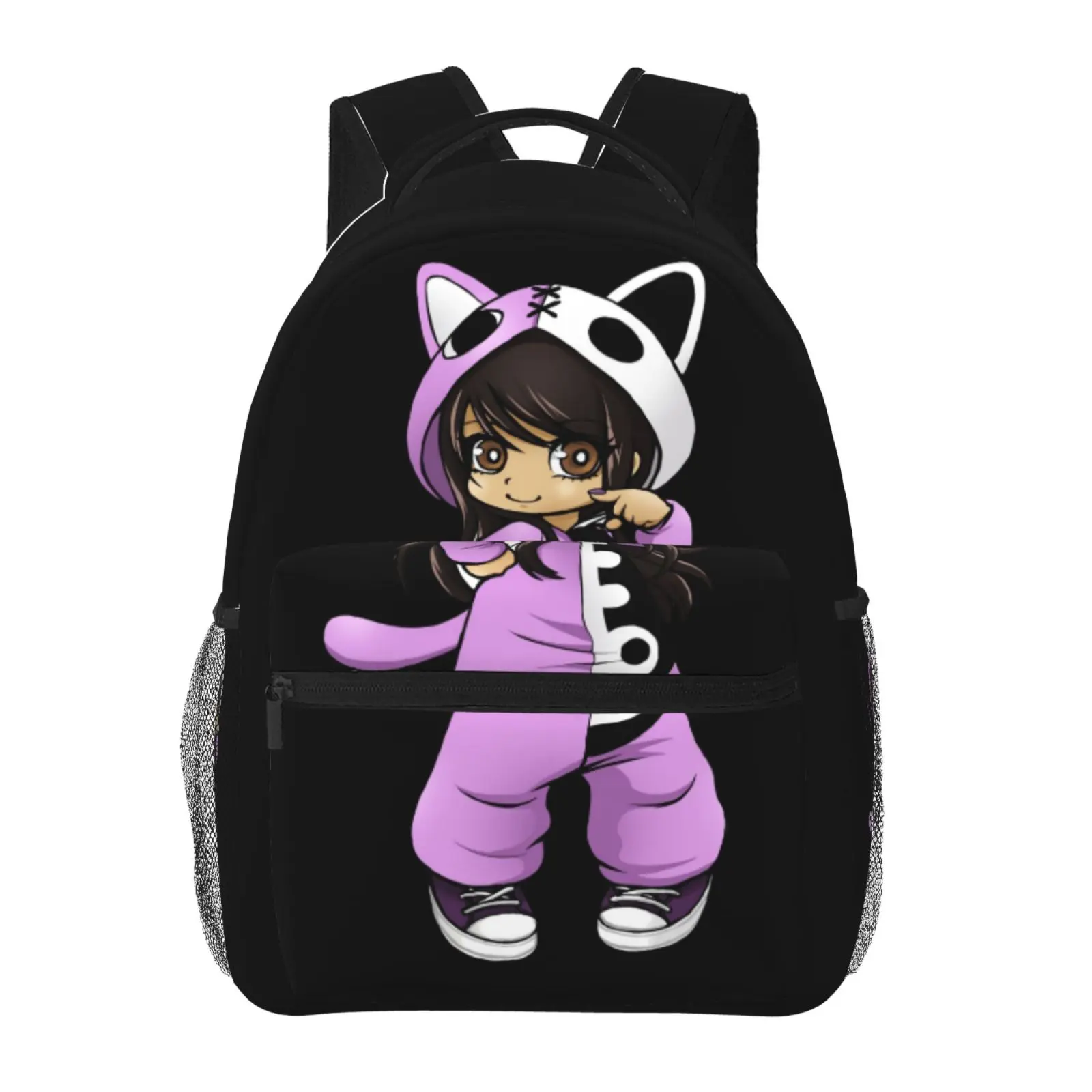 Large Capacity Cartoon  Aphmau2 Backpack, Anime Student School bag, boys girls Breathable Adjustable Shoulder Straps School Daypack, Durable Lightweight Book Bag for Daily School Travel Camping Office