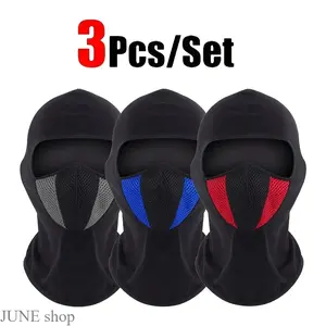 3 Pack Unisex Synthetic Balaclava Face Masks Featuring Breathable Mesh Panels, Windproof Full-Cover Head And Face Protective Gear Suitable For Motorcycle Riding, Cycling, Running, Hiking And Other Daily Outdoor Sports