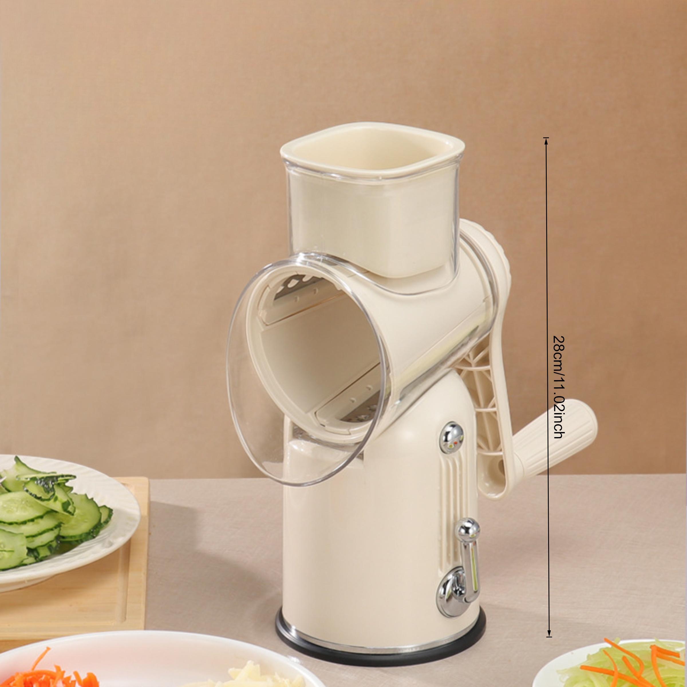 Manual Cheese Grater, 1 Set Rotating Cheese Crusher with Interchangeable Blades, Vegetable Chopper, Kitchen Utensils & Gadgets