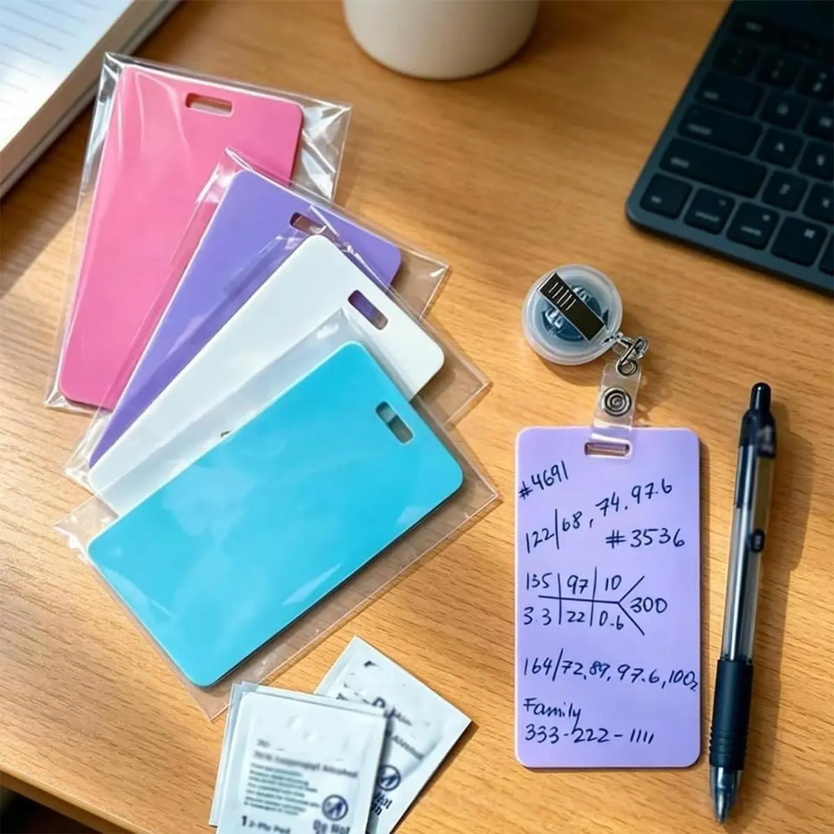 Erasable Sticky Notes with Clip, Reusable Silicone Horizontal Vertical Notepad, Ballpoint Pen Writing, Alcohol Erasable, Multi-Scene Use