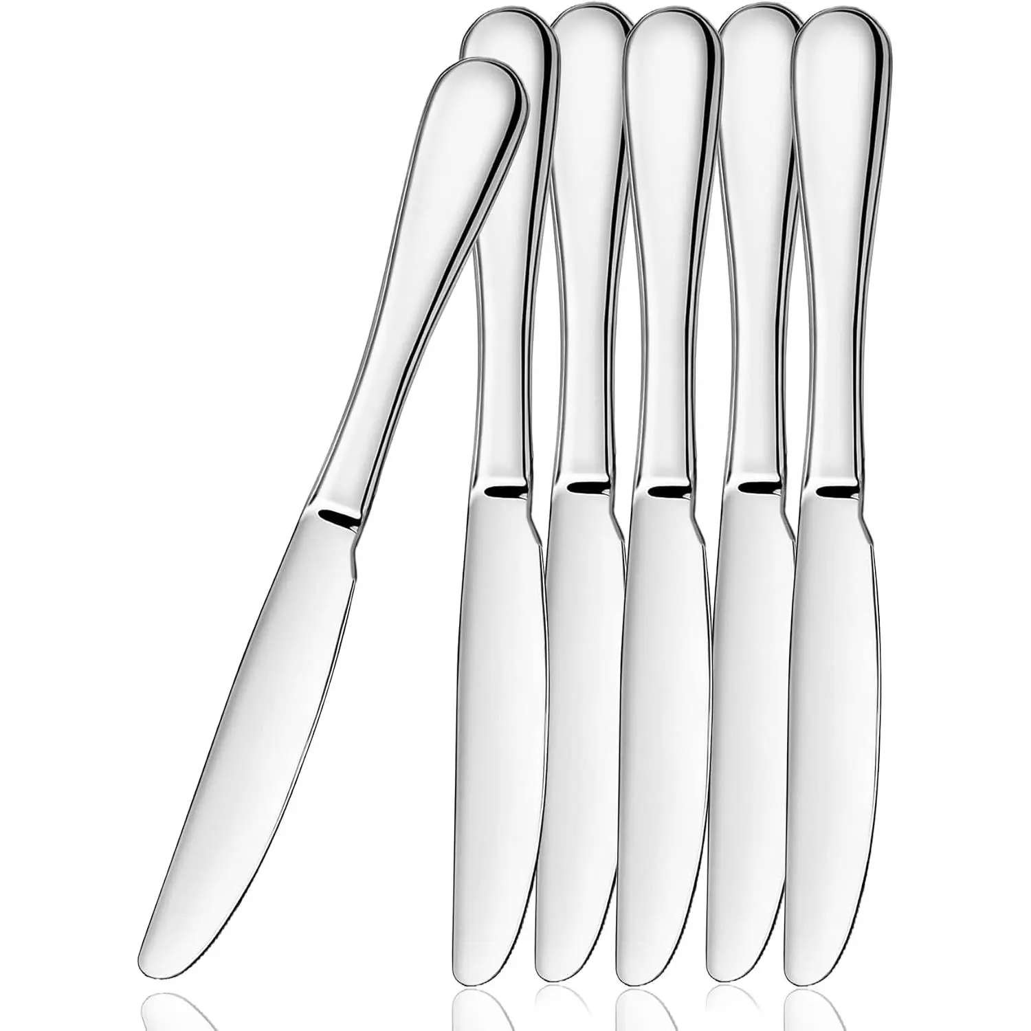 Dinner  Set, Stainless Steel Table , Butter Spreder, 2/4/6 Pieces Mirror Polished Dinner , Sturdy and Dishwasher Safe, Silverware Cutlery (6 Pcs)