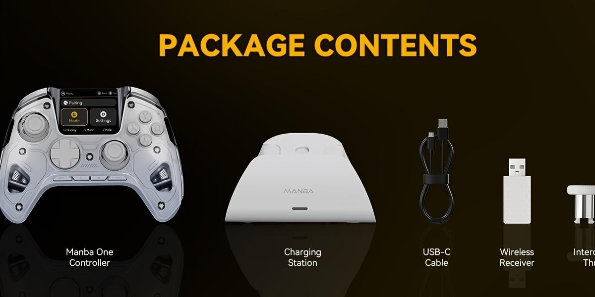 Interactive Screen Wireless Game Controller for PC/Switch/iOS/Android/Steam Deck, Hall Effect Joystick and Triggers, RGB Lighting, Remappable Buttons, 1800mAh with Charging Dock - V2/White (Non-Drifting). Not Compatible with Xbox, PS5 Console controller