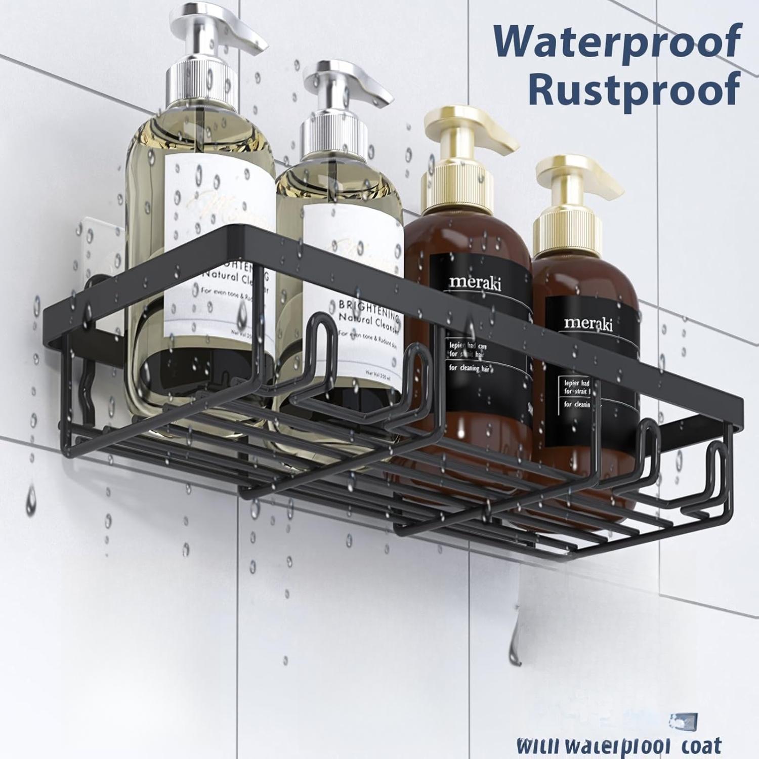 5 Pack Shower Caddy Organizer Rack Shelf for Inside Shower, Adhesive Bathroom Wall Storage Basket Rustproof Stainless Steel Shampoo Holder, Bathroom.