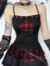 Coquette Elegant Party Dress Mall Goth Vintage Aesthetic Fairycore Grunge Backless Lace-up High Waist Halter Dress