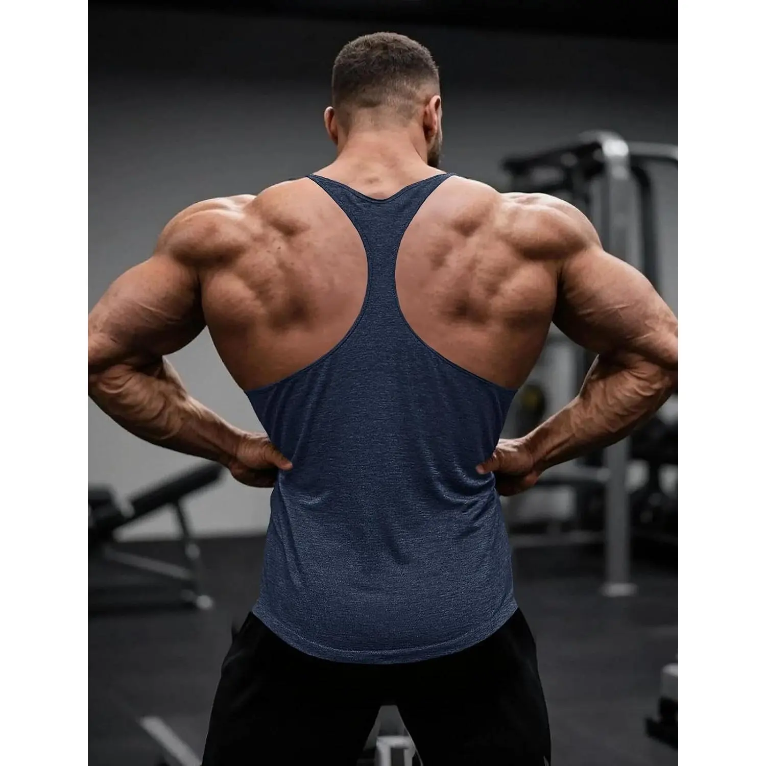 Men's Bodybuilding Stringer Tank Tops Y-Back Gym Workout T-Shirts(Gift) Men's Bodybuilding Stringer Tank Tops Y-Back Gym Workout T-Shirts(Gift)