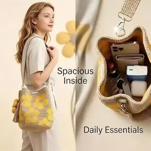 Handmade Crochet Flower Tote Bag, Unique Handcrafted Design, Perfect for Daily Use, Lightweight & Durable Material, Ideal Gift Choice