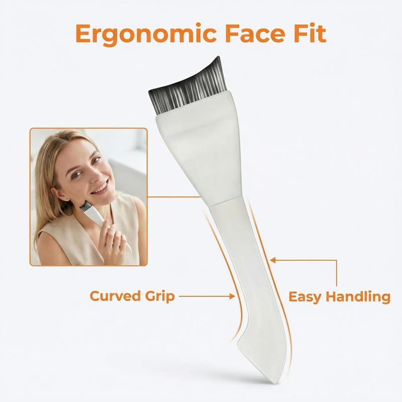 White liquid foundation brush, professional one-stroke coverage double-ended flat brush for facial masks, ultra-thin and lightweight beauty tool, 18-piece makeup brush set, eyeshadow brush, eyebrow brush, mascara brush, blush brush