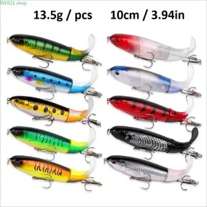2026-5/10Pcs 10cm 13.5g Whopper Plopper Lure,  Simulation Swimbait with Sharp Hooks, Realistic Artificial Hard Fishing Bait, High Fish Attracting Design, Durable Outdoor Fishing Accessory for Freshwater and Saltwater Anglin
