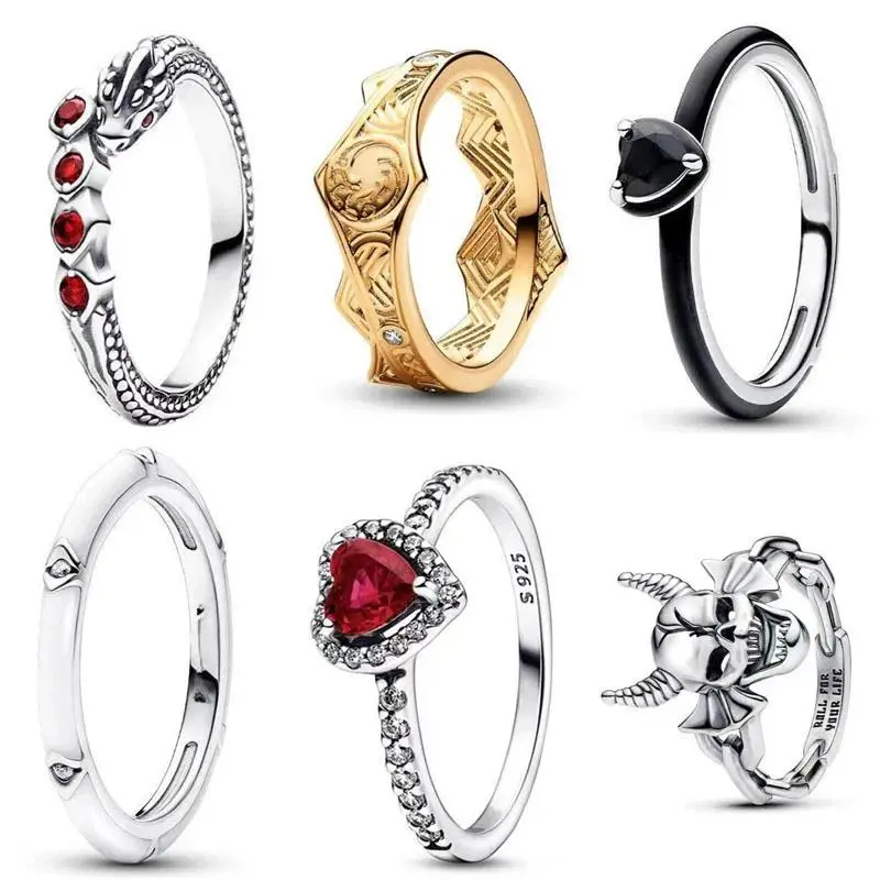 Daenerys Targaryen Rings Charms Jewelry Dragon Cosplay Fantasia Clothing Accessories Crown Rings Halloween Carnival Fancy Props