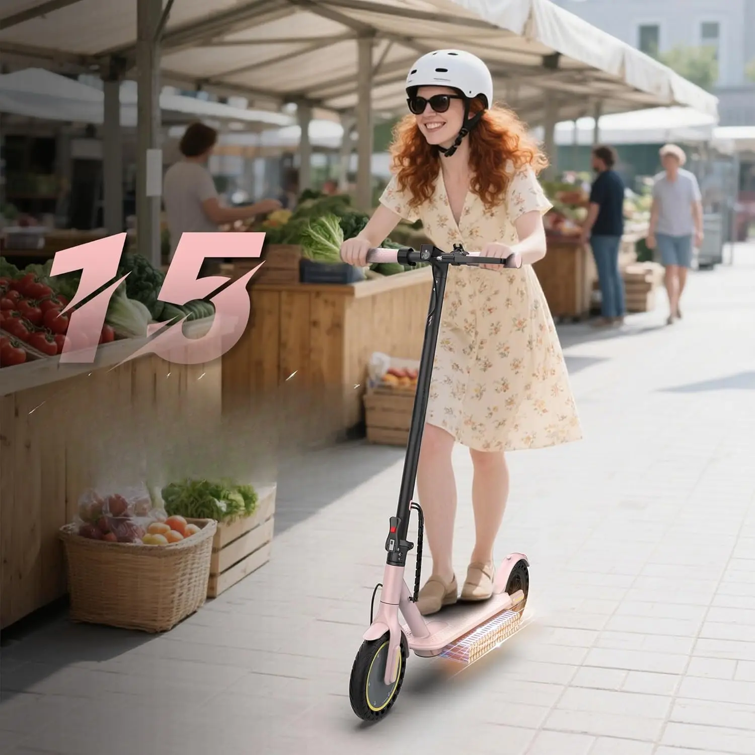 Electric Scooter, 500W/350W/800W/1000W Motor & 10"/8.5" Solid Tires, Up to 22/19 MPH & 28/25/15 Miles Range, Foldable Commuter E Scooter for Adults & Teens with Dual Brake System, APP