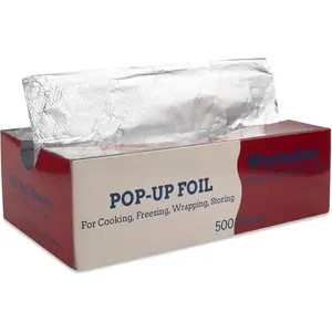 500 Precut 12 x 12 Inch Pop-Up Interfolded Aluminum Foil Sheets, Large Silver Foil Wraps for Baking Grilling Roasting Cooking and Food Storing