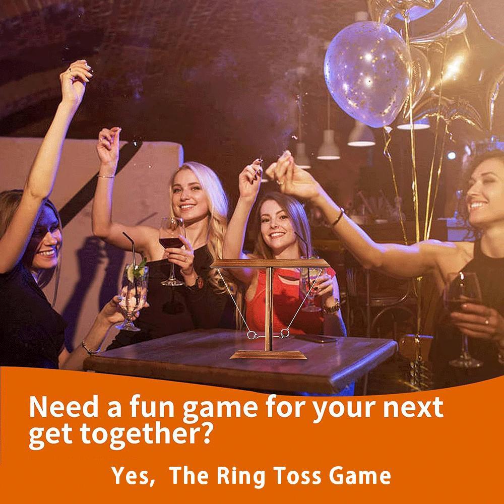 1 Box Wooden Ring Toss Game Set, Hook and Ring Game for Party and Bar ...