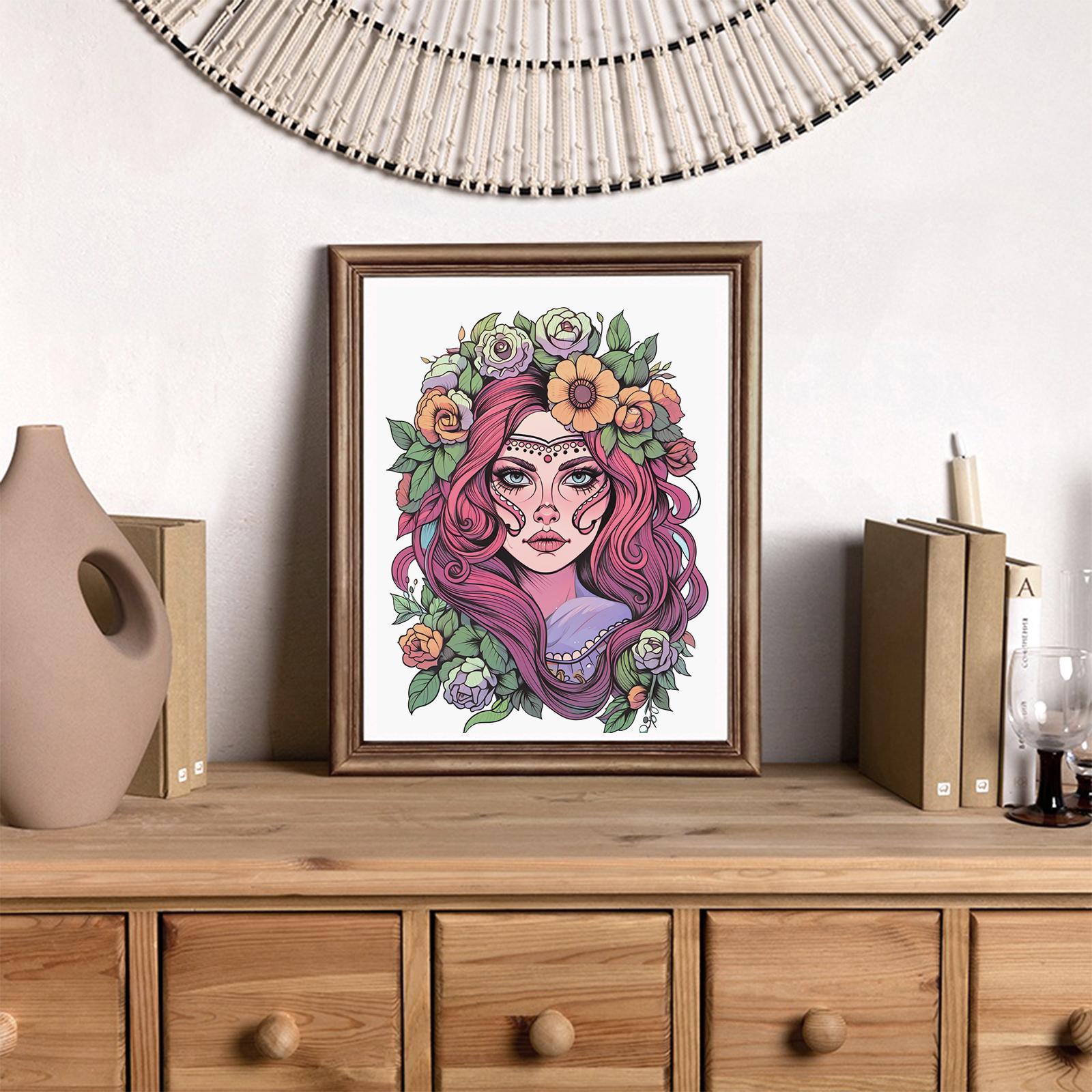 Sugar Skull Coloring Book Set, Creative Coloring, Art Materials, Relaxing DIY Art Therapy, Perfect Gift for Teens & Adults, Ideal for New Year, Valentine's Day, Halloween, DIY Painting