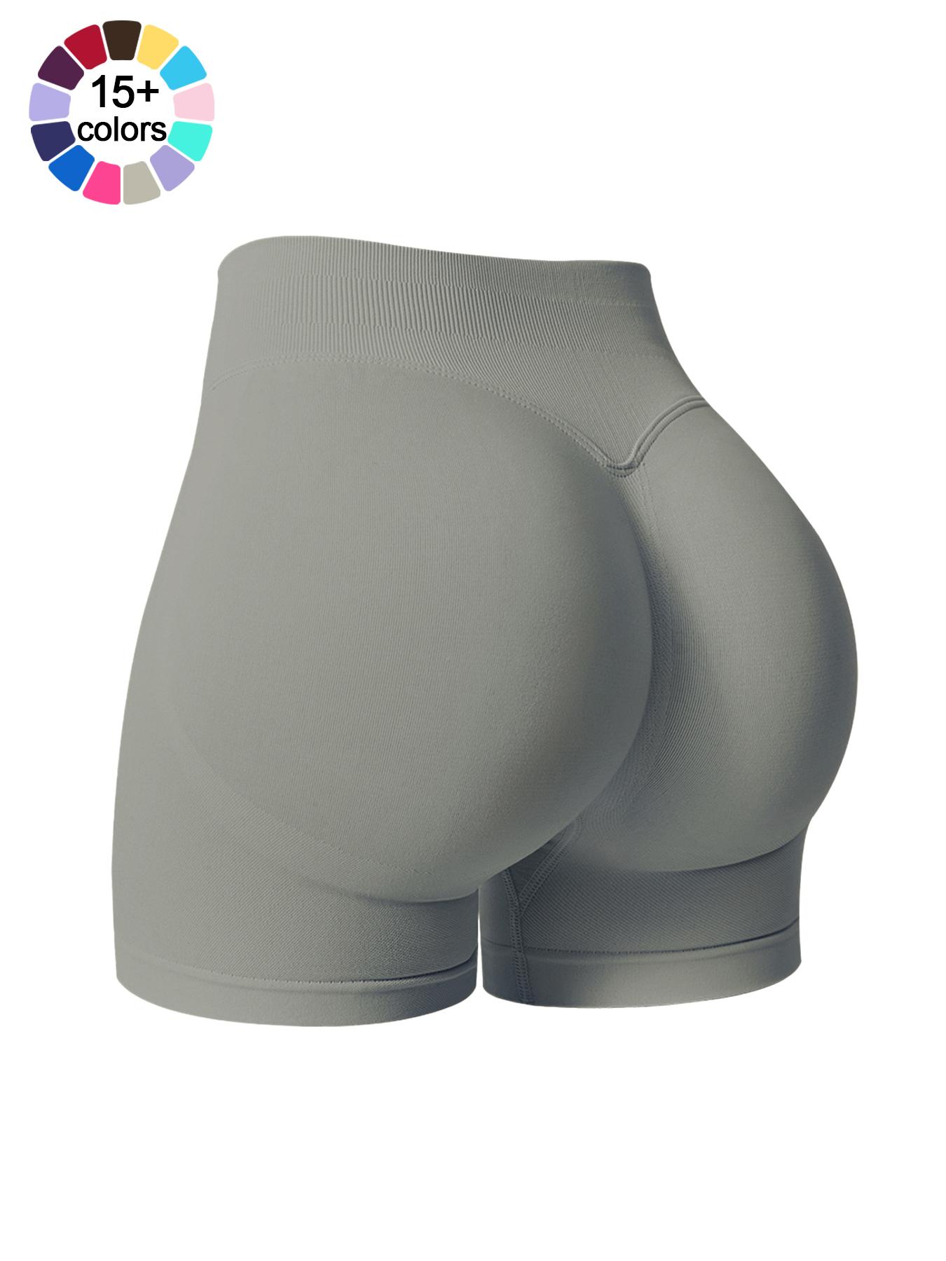 Women's Solid High Waist Gym Shorts, Breathable Comfortable Seamless Skinny Shorts, Ladies Sportswear for Indoor Outdoor Wear, Gym Workout Clothes, Workout Bottoms