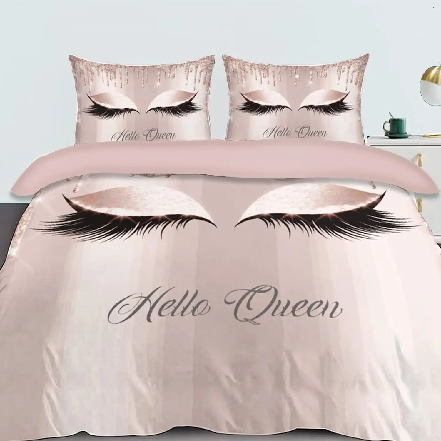 EXXBYELI Eye Patterned Full Duvet Cover Set,Modern Duvet Cover Full Set,Women Girls Comforter Cover Queen Size,Cute Aesthetic Kawaii Bedding Set Full 80”×90”with 2 Pillow Shams 20"x30"