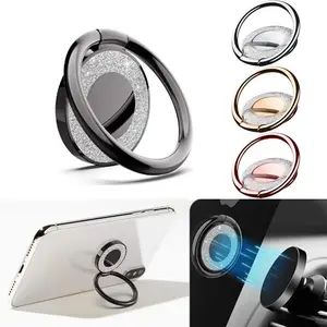 Cell Phone Ring Holder Universal 360 Degree Rotation Circular Finger Ring Buckle Phone Holder for Iphone and Tablets