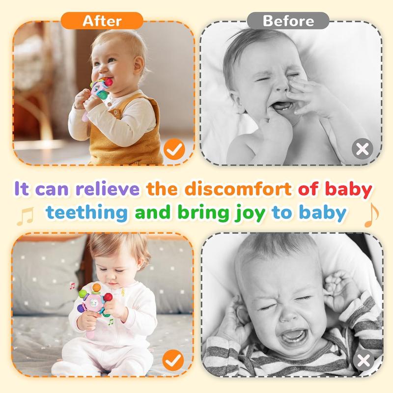 Baby Teether Rattle Toy, Baby Teething Toy, Baby Sensory Toy, Early Education Toy, Motor Skills Training Toy, Birthday Gift for Boys and Girls #TOP PICKS