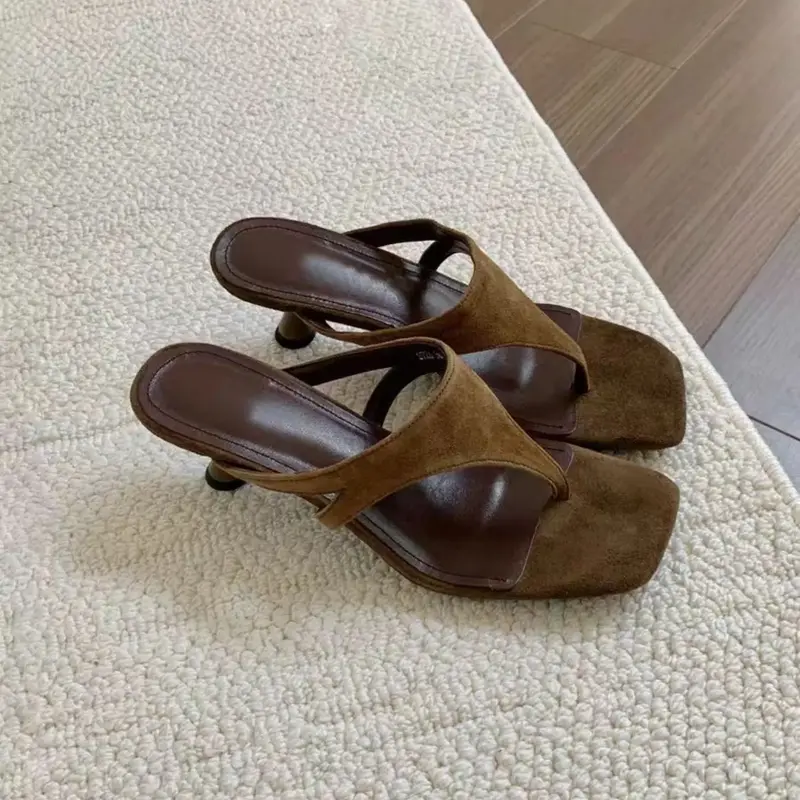 New High Heel Women's Sandals, Stylish Elegant Sandals, Fashionable Heeled Sandals, Thong Style Thin Heels Summer Fashion Versatile Casual Elegant Fairy Wind Shoes, Perfect for Weddings Parties Beach Home Outdoors Evening Events