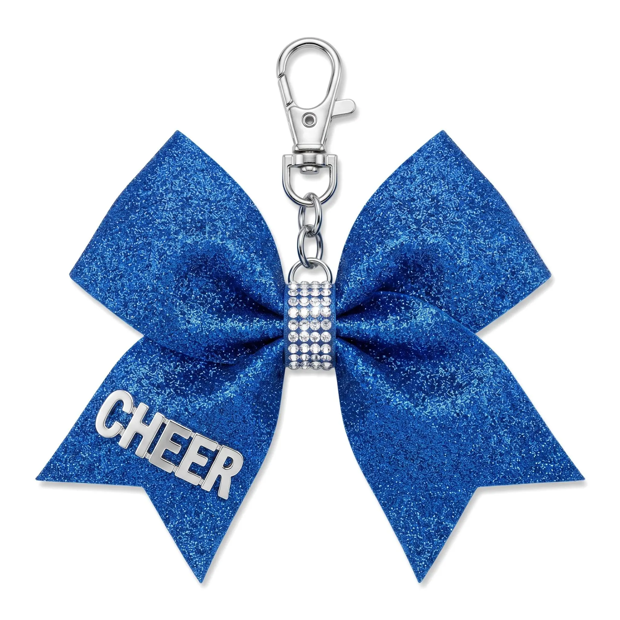 10-Pcs Sporty Chic Glitter PU Leather Cheerleader Keychains, Compact English Letter Handmade Pendants, Everyday Wear Bag/Backpack Accessories, Stylish Essential Gifts