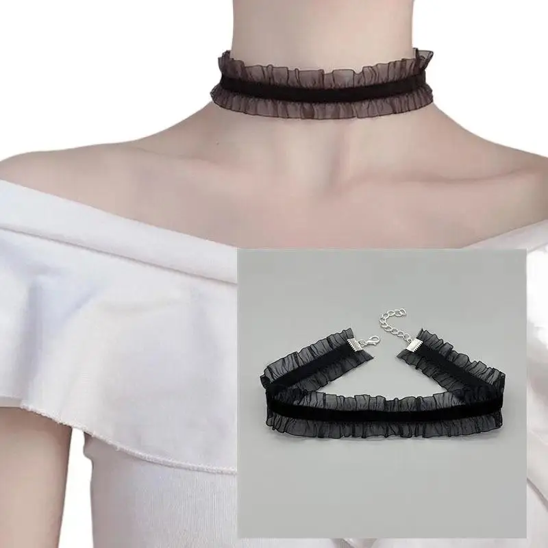 Velvet Lace Chokers Necklaces For Women Girls Cute Fairy Flower Collar Necklaces Wedding Party Fashion Jewelry Gift
