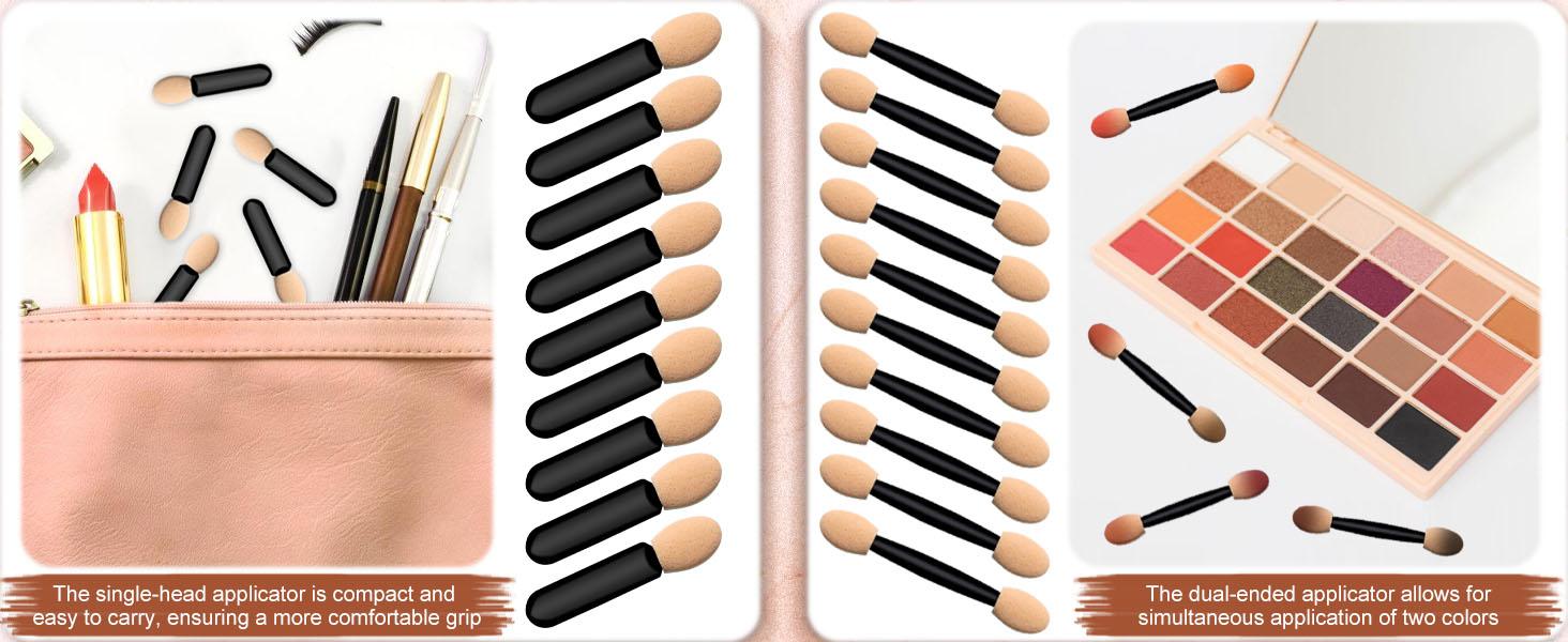 Eyeshadow Applicators Sponge Tip,120 Pcs Small Disposable Eye Shadow Applicators Sticks Double Sided 1.57Inch Portable Travel Mini Eye Makeup Brushes Short Eyeshadow Brushs for Makeup,Nail Art