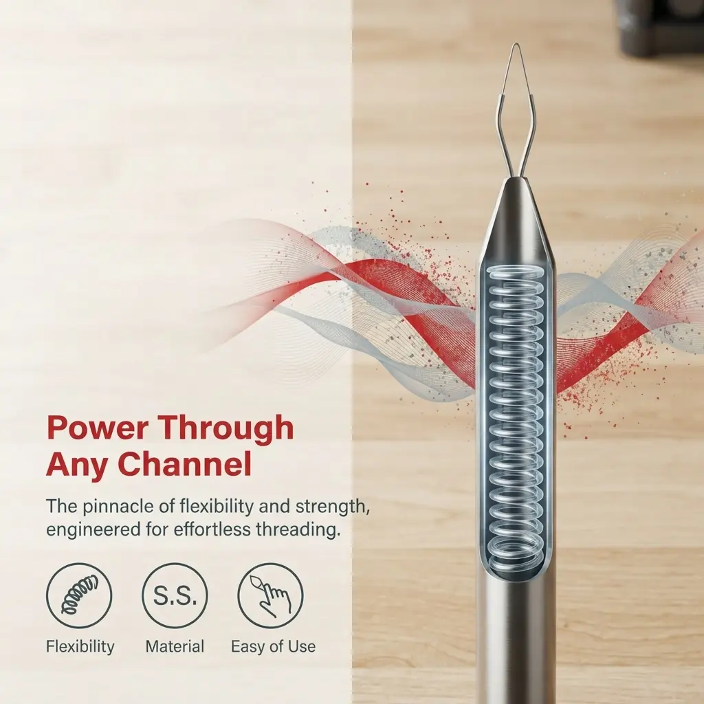 Universal Drawstring Threader Tool, Reusable Spring Needle Threader for Hoodies, Pants, Bags Drawstring Fix