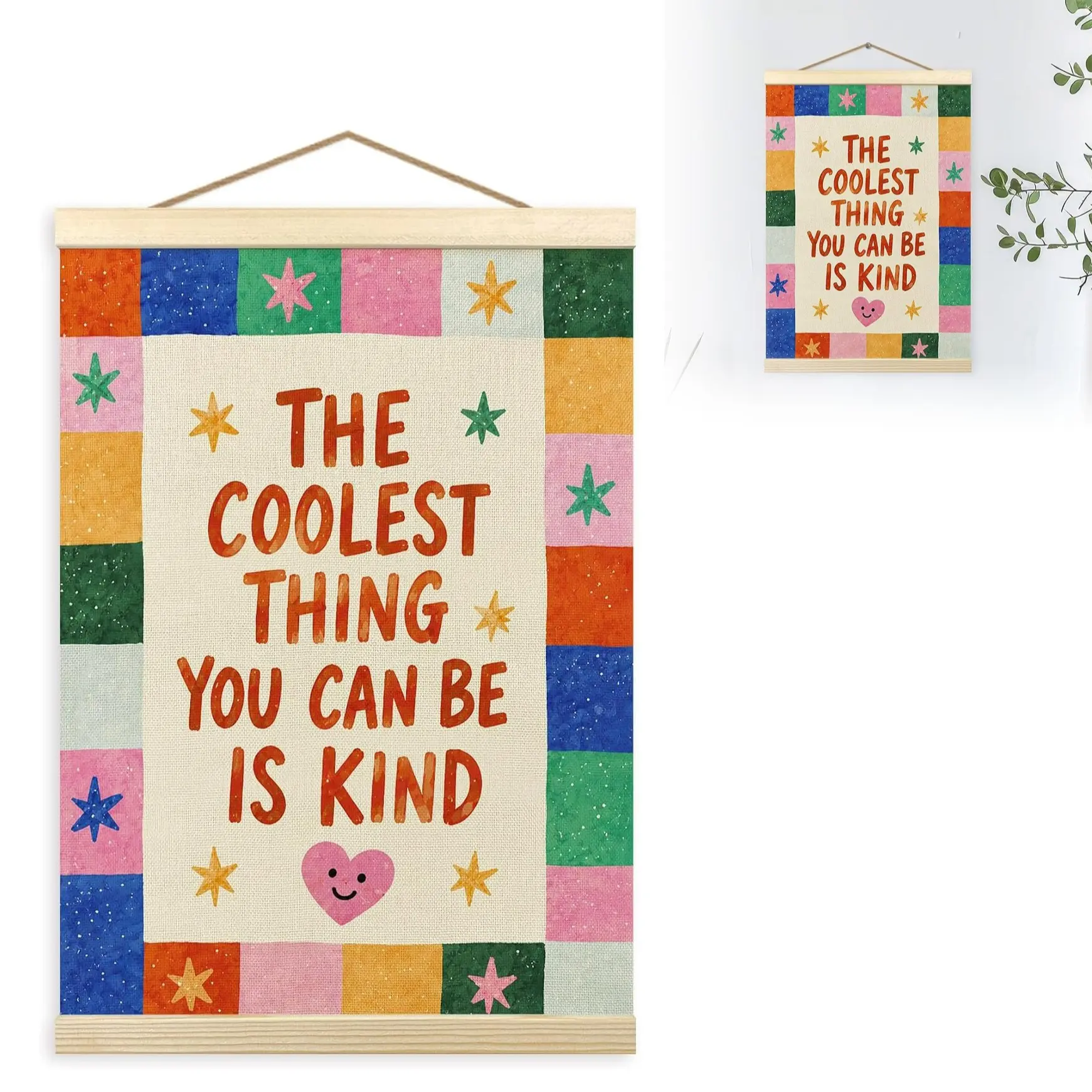 Inspirational Colorful Classroom Wall Art Posters and Mounts, Nursery Bedroom Motivational Wall Decor, Positive Affirmation Art Hanging