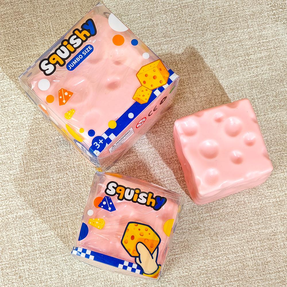 Cheese Cube Squishy Moldable Soft Fidget Toy Lover Squishy Ball ASMR Stress Ball Non-Rebound And Slow Rebound Fidget Toy Creative Desk Toy Holiday Gift Exchange Party Favor Novelty Sensory Play Toy For Kids Teens Adults