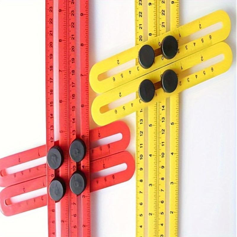 Multipurpose Folding Ruler, Portable Plastic Measuring Tool, Multifunctional Measuring Tool for Layout, Woodworking & Floor Installation