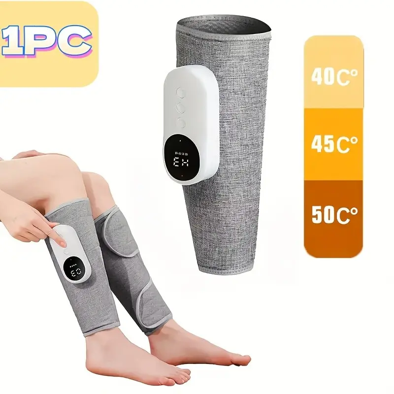 Portable Wireless Calf Massager Kit, 3 Heat Settings, 3 Massage Modes, USB Rechargeable, Relieves Muscle Pain and Fatigue