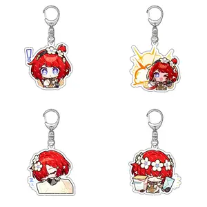Acrylic Anime Keychains, 4-Piece Minifigure Standee Set with Video Game Characters, Collectible Gift for Fans, Video Games