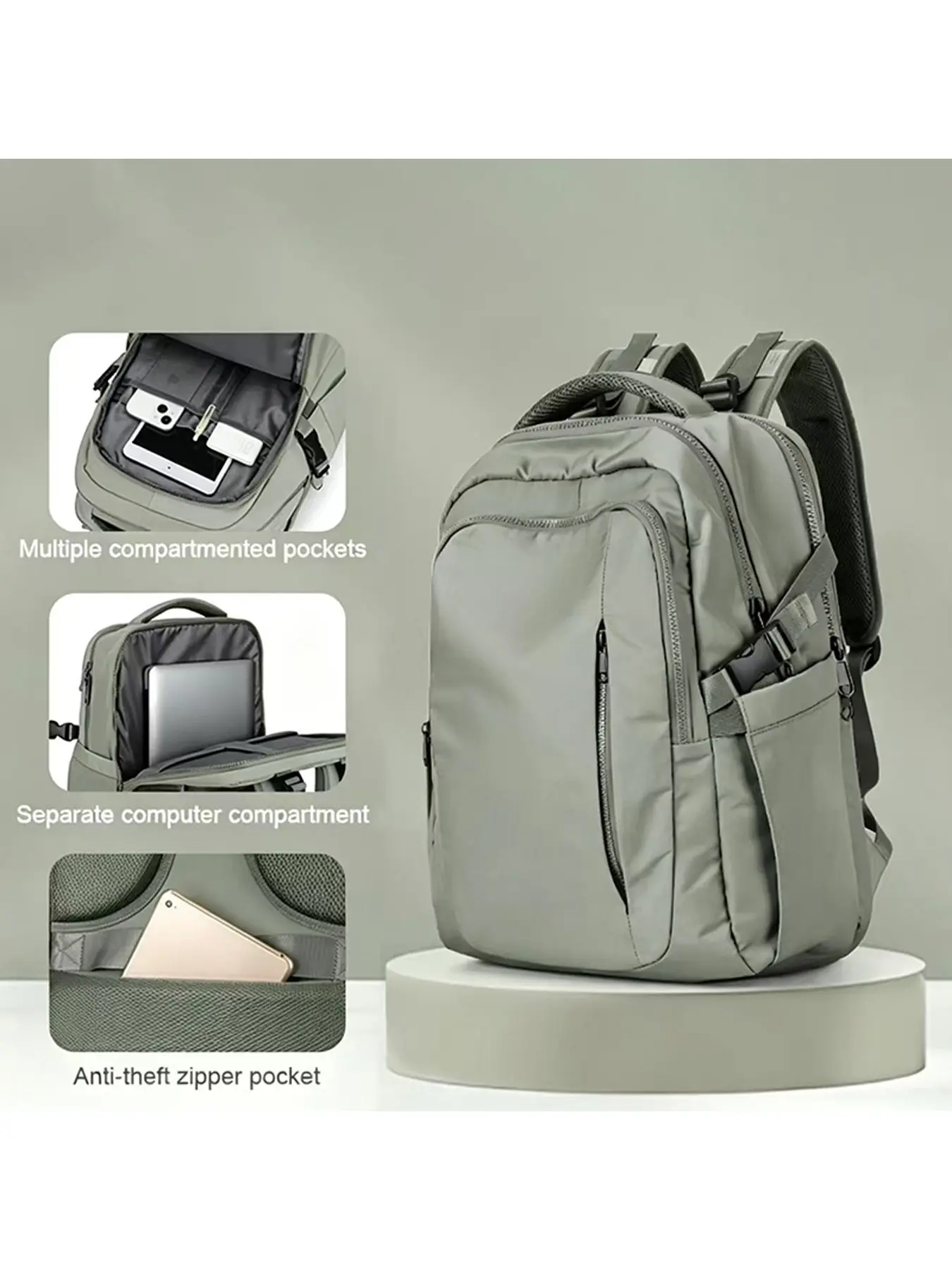 35L Luggage Backpack for Travel, Independent Breathable Shoe Compartment, Fits 15.6 Inch Laptop, Large Capacity Computer Bag
