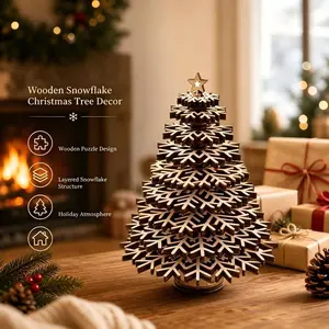 Rotatable DIY 3D Christmas Tree, Counter Desktop Scene, Festive Wooden Ornament, Holiday Decorative Item, Christmas Theme Decoration