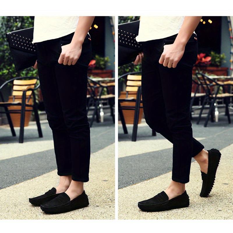 Comfy Men's Solid PU Leather Loafers, Casual Slip On Flat Shoes For Outdoor Footwear men's shoes