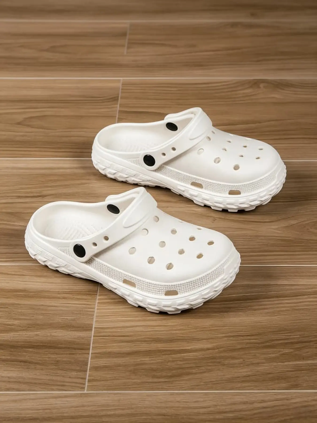 Unisex integrated hollow dual-wear slides textured grip sole suitable for shower, home and beach outings