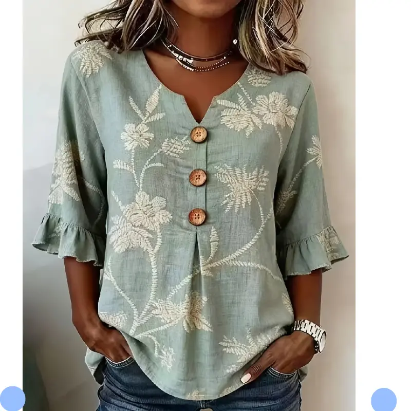 you found a casual boho dress vibe in a loose fit floral pullover for spring vacay days🌸