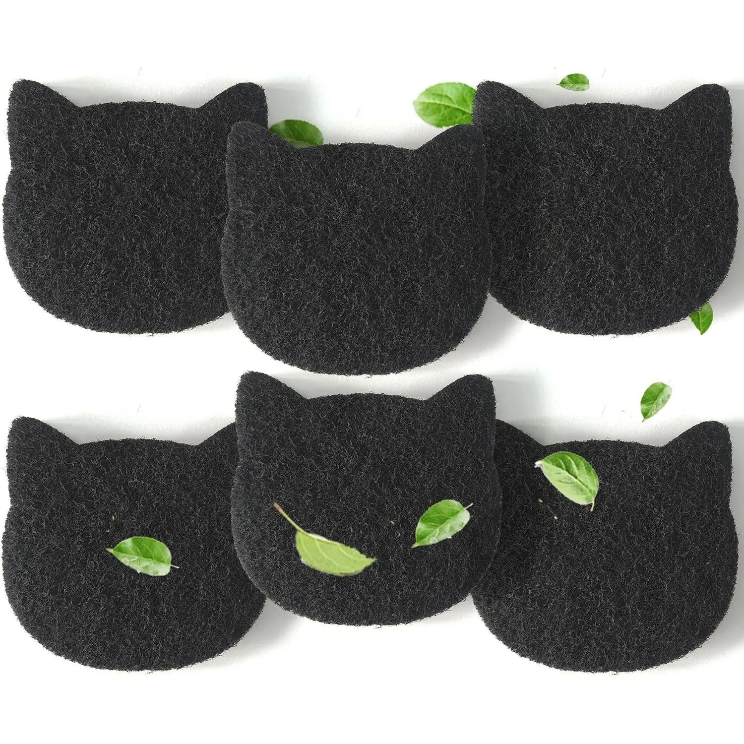 Stick-on Activated Charcoal Filters Compatible with Most Cat Litter Box, Universal Activated Carbon Filters to Absorb Odors Control Damp Keep Home Fresh (6 Pack)