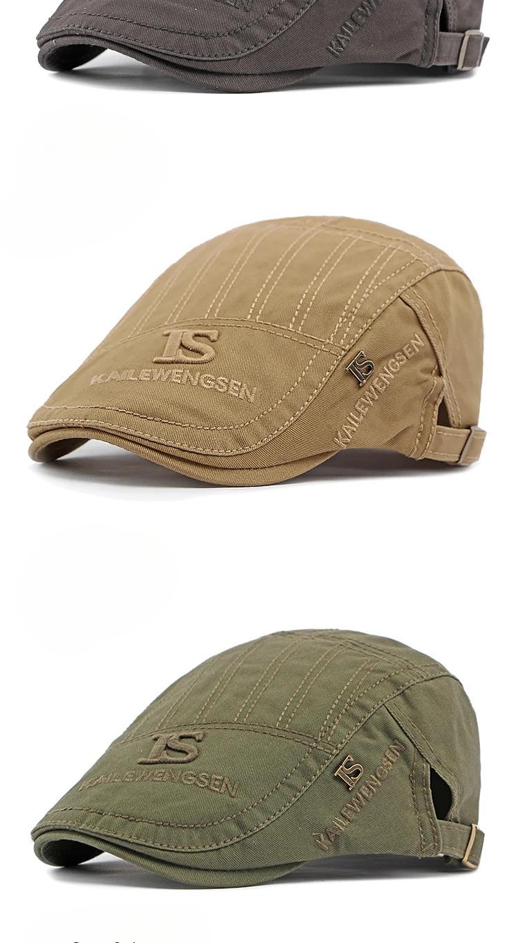 2025 Hat Men's Spring Summer  Embroidery Cotton Cap British Vintage Fashion Forward Hat Women's Casual Beret Youth Hat