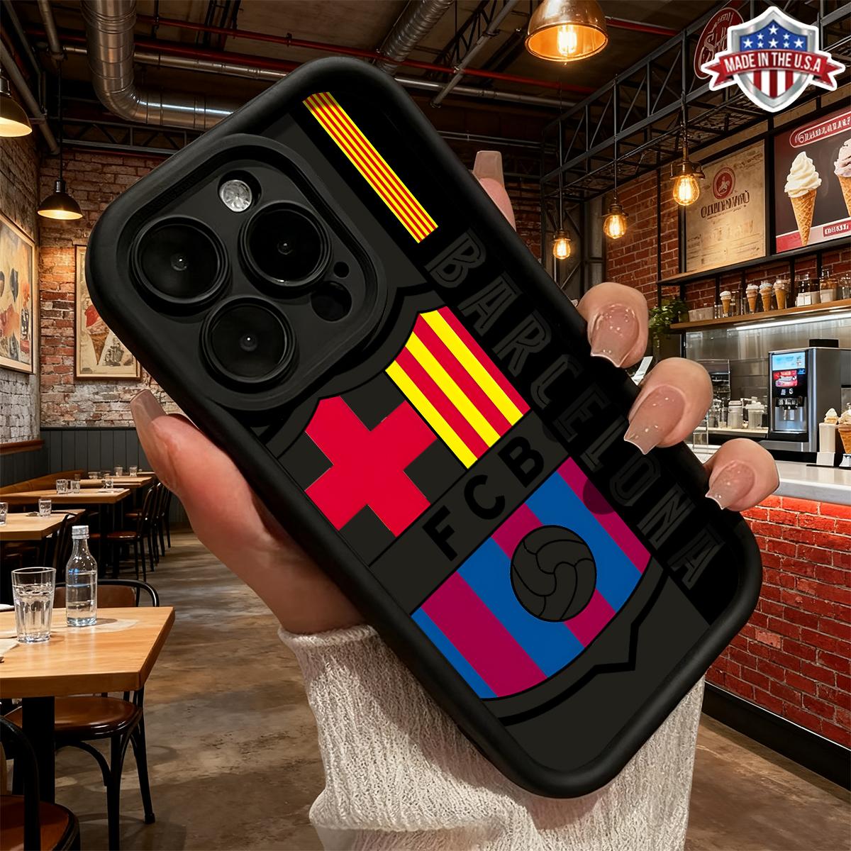 Cool Soccer Club Crest Stripe Pattern Aesthetic Case for iPhone 17 16 15 14 Pro Max 13 12 11 XR XS Plus Air Slim Shockproof Anti Drop Protective Durable TPU Cover