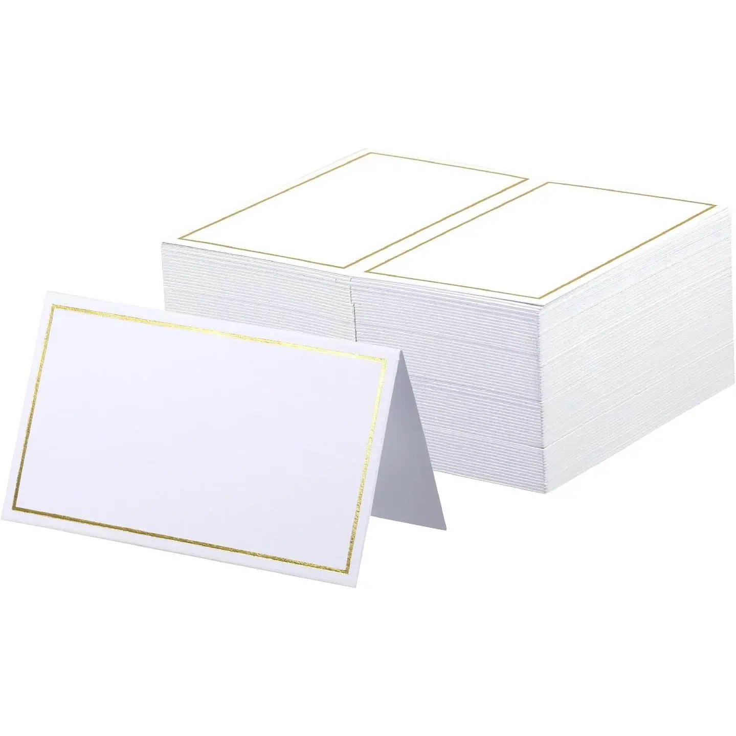 120Pcs Place Cards for Table Setting - Table Name Cards With Gold Foil Border 2" X 3.5" - Placecards for Dinner Party Weddings, Banquets, Events, Not for Printers