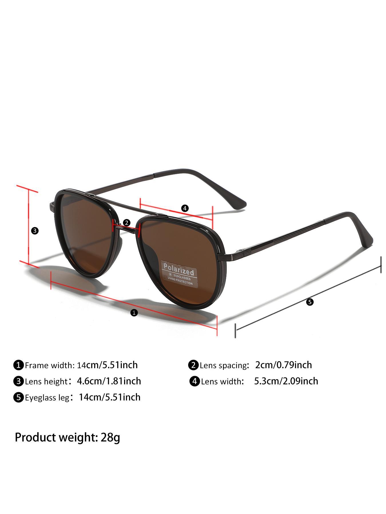 Unisex Vintage Metal Frame Sunglasses, Aviator Polarized Sunglasses, Trendy Casual Sunglasses for Travel Use, Fashion Accessories for Outdoor Activities