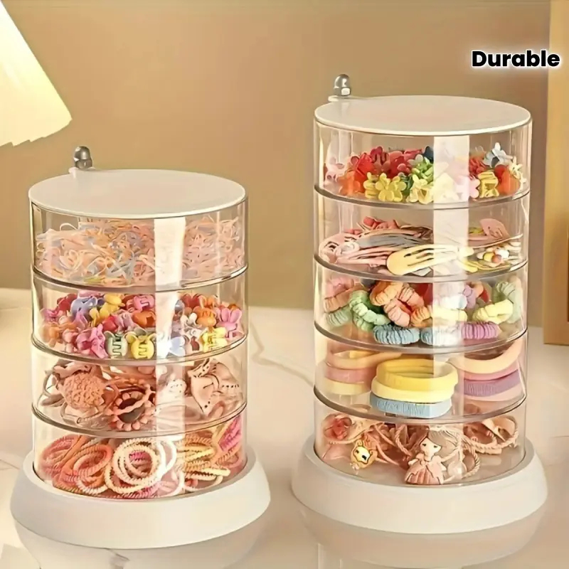 Multi-Layer Jewelry Storage Box, 360 Degree Rotating Makeup Organizer, Creative Desktop Display Rack, Cosmetic Organizers & Accessory Holder, Durable Plastic Storage Organizer, Modern Storage Organizer, Makeup Organiser, Cosmetics Organizer
