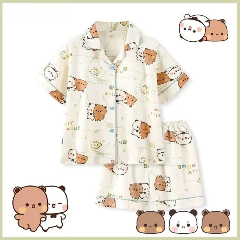 Kawaii Anime bubu dudu Pajama Set Soft Comfortable Man Women Sleepwear Cotton Loose Pyjama Suit Loose Home Clothes birthday gift