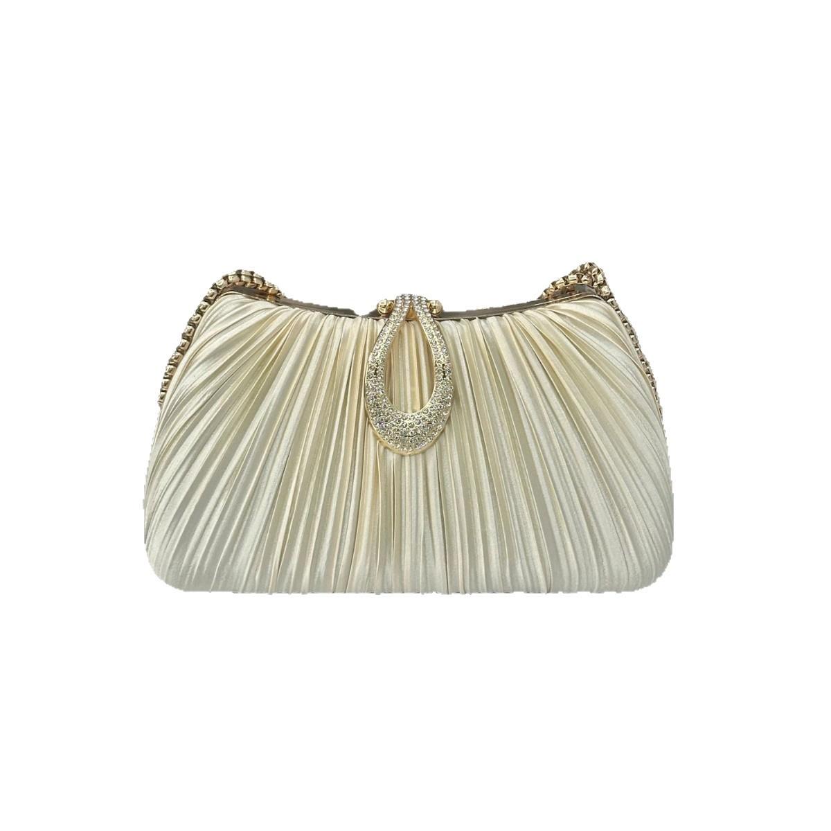 Pleated Solid Color Elegant Cheongsam Matching Evening Clutch Top Handle Bag for Wedding Banquet Party Prom Formal Events Fashion Versatile Luxury Bridal Purse with Timeless Style Sophisticated Design