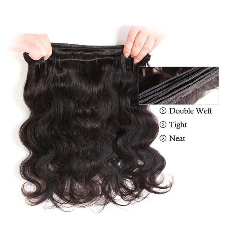Body Wave Human Hair Bundles 24 32 34 Inch 12A Body Wave bundles Unprocessed Brazilian Virgin Hair 3 Bundles Human Hair Deals Real Human Hair Natural Black Colo For Woman